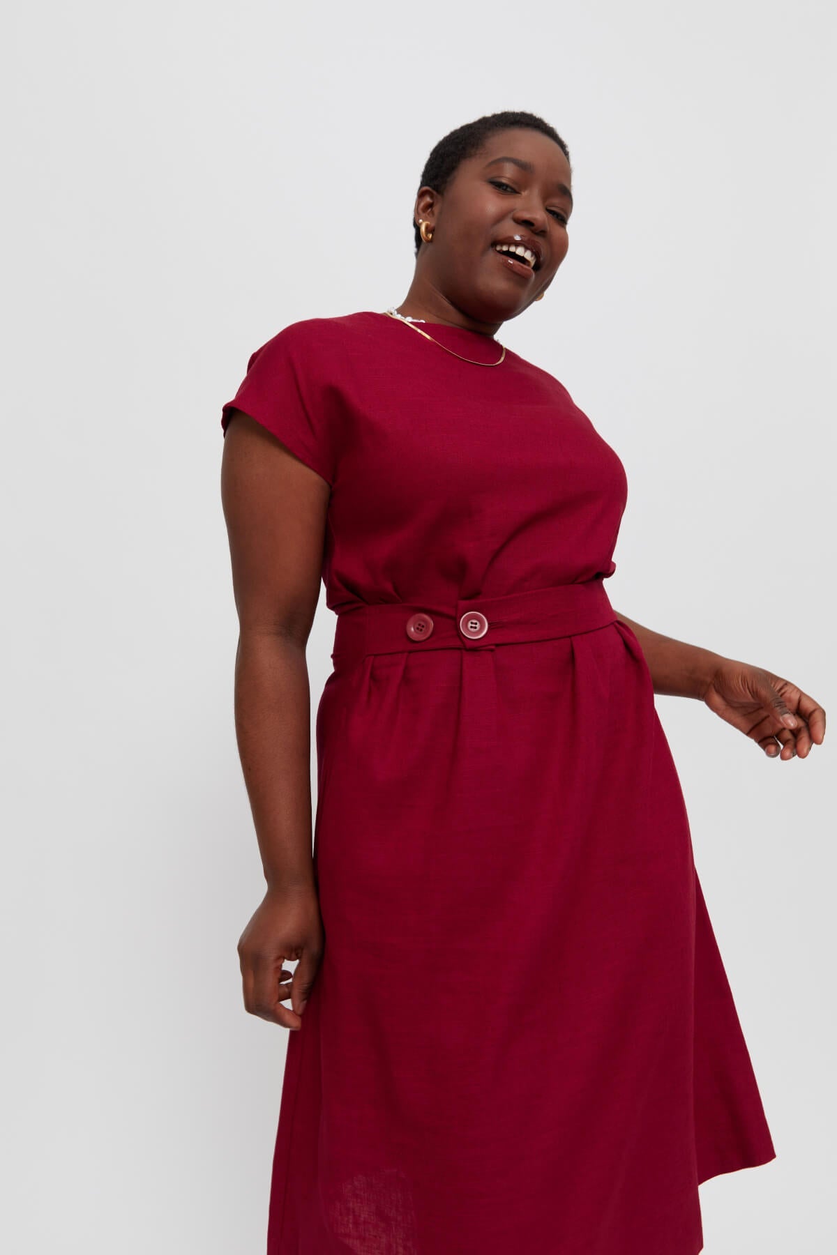 Sati | Midi Dress with Boat Neck