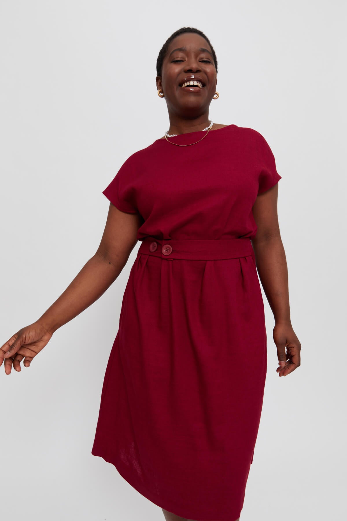 Sati | Midi Dress with Boat Neck