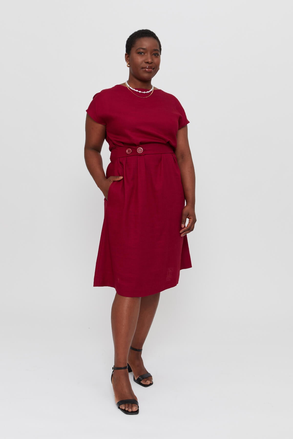 Sati | Midi Dress with Boat Neck
