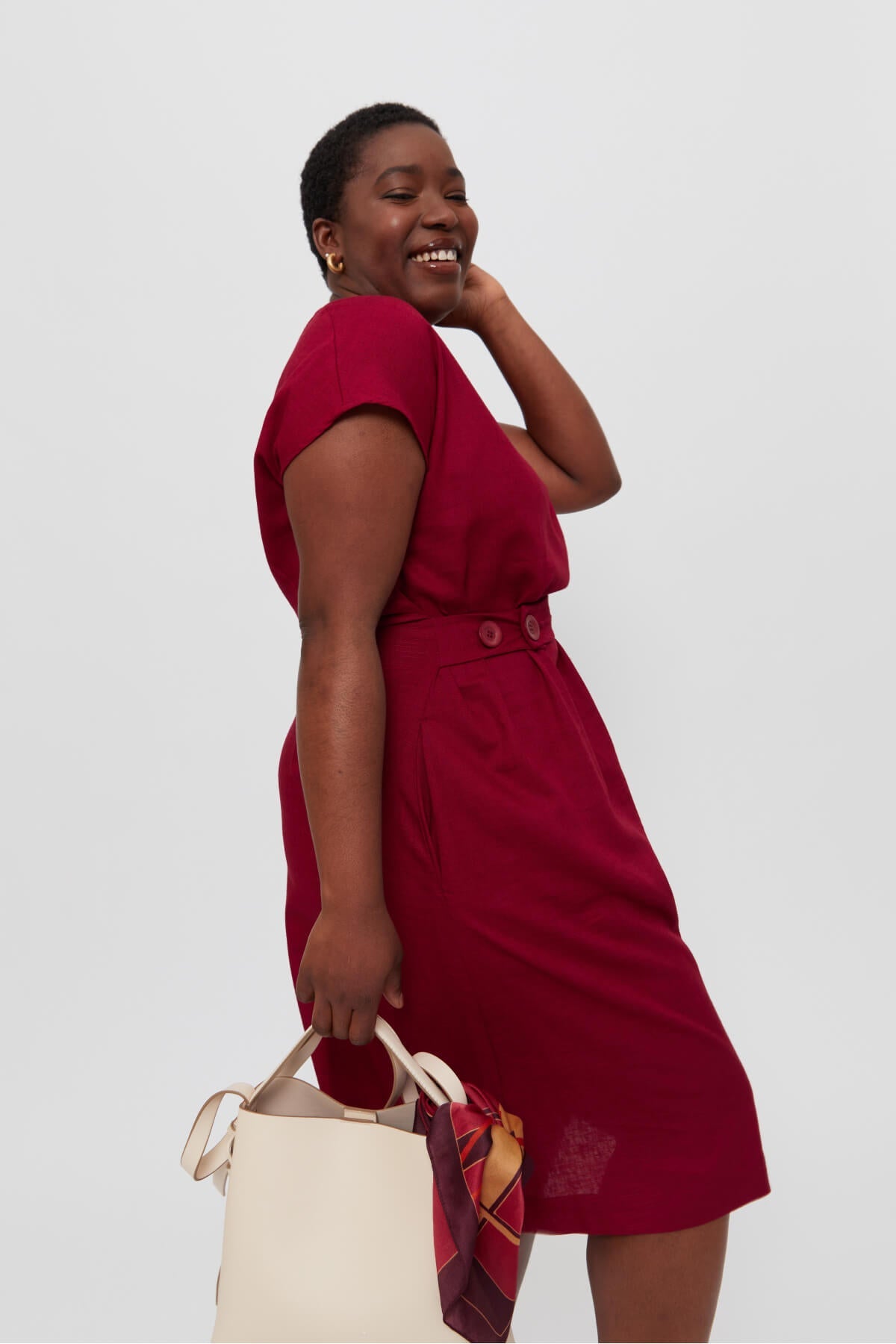 Sati | Midi Dress with Boat Neck