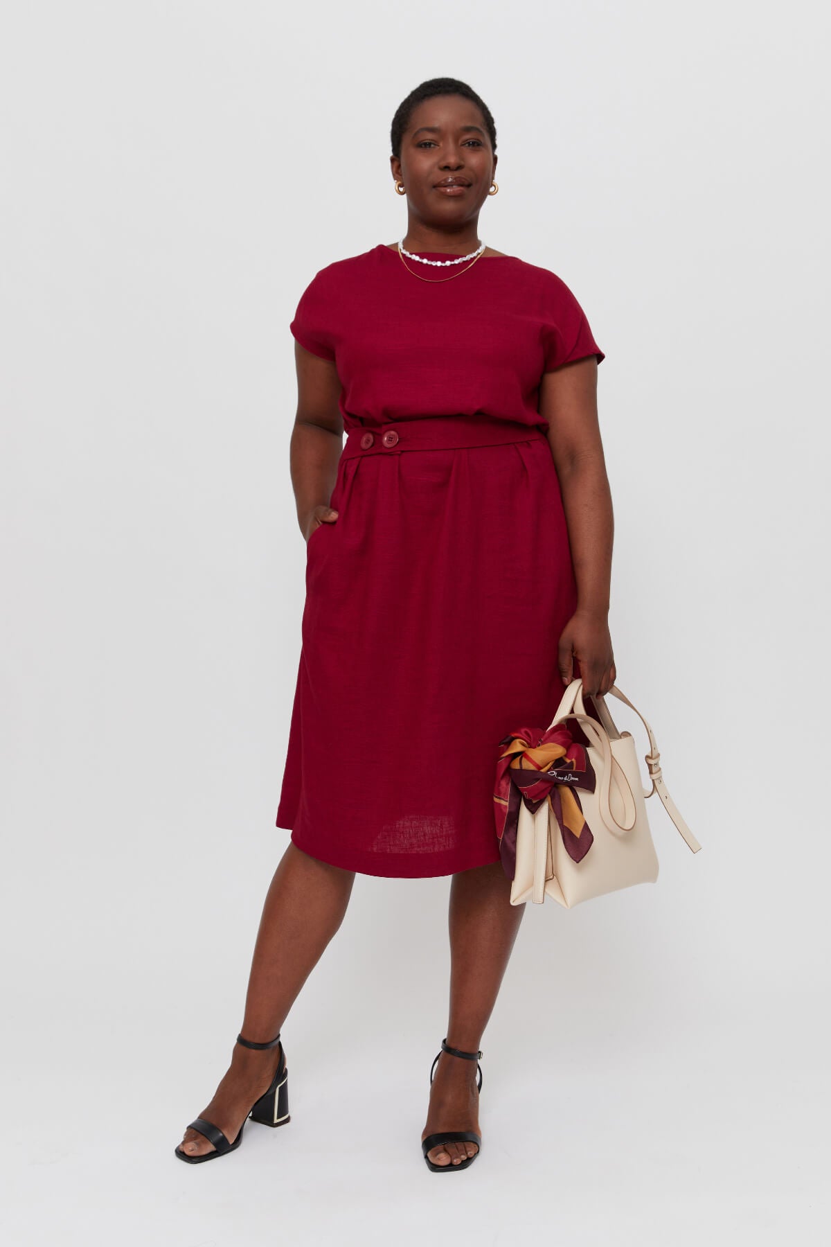Sati | Midi Dress with Boat Neck