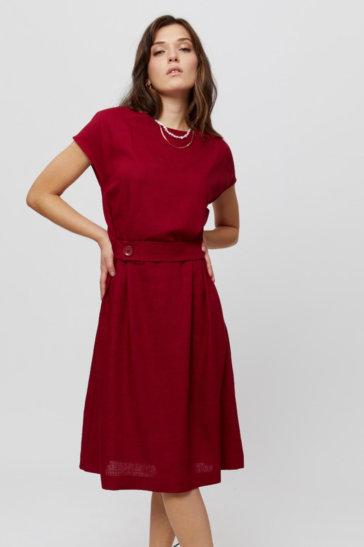 Sati | Midi Dress with Boat Neck