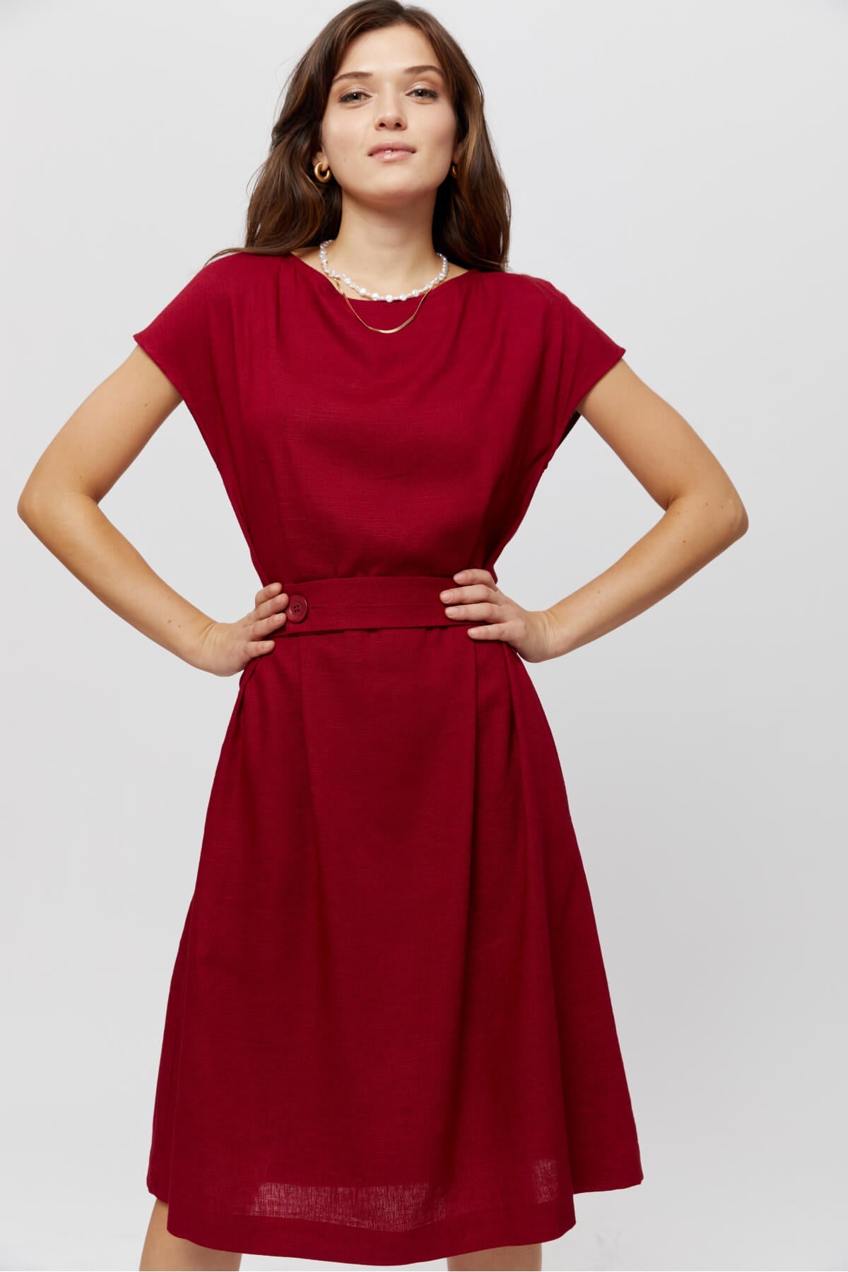 Sati | Midi Dress with Boat Neck