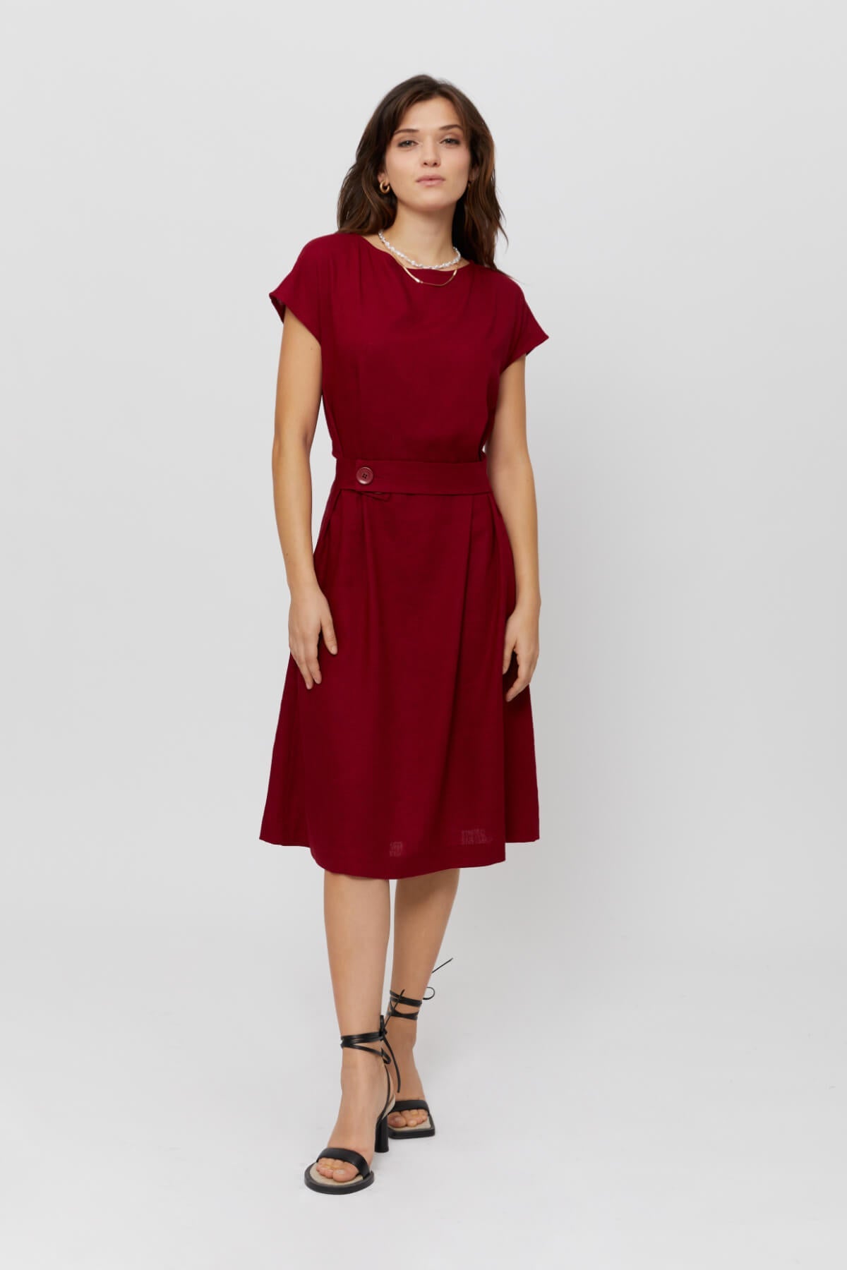 Sati | Midi Dress with Boat Neck