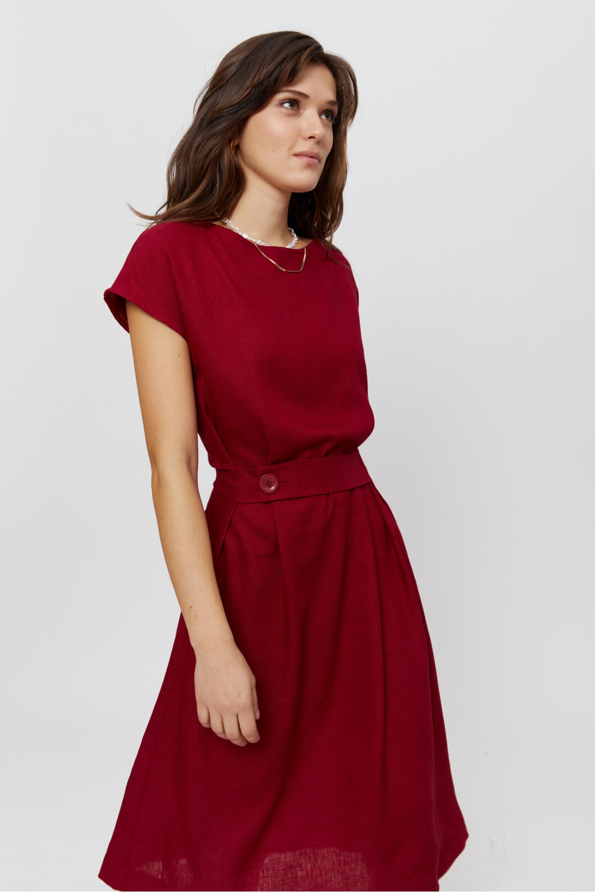 Sati | Midi Dress with Boat Neck