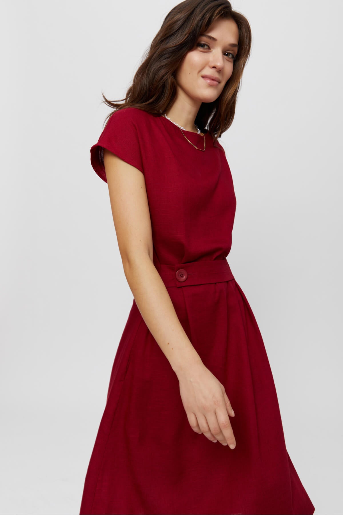 Sati | Midi Dress with Boat Neck