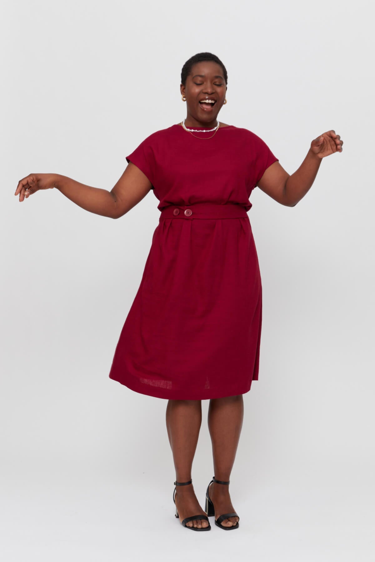 Sati | Midi Dress with Boat Neck
