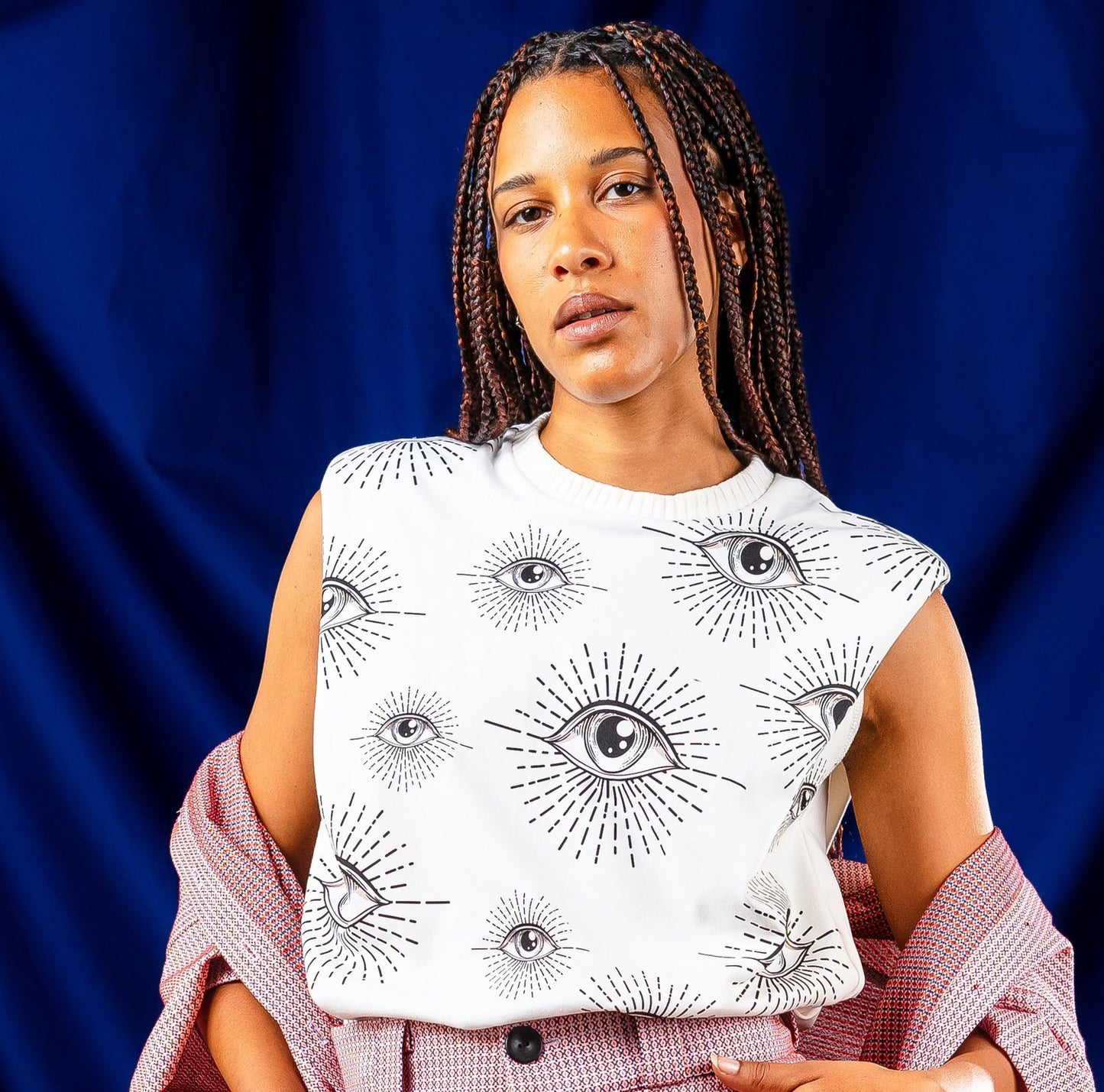 Eyes Shoulder Pad T-shirt | Remesalt