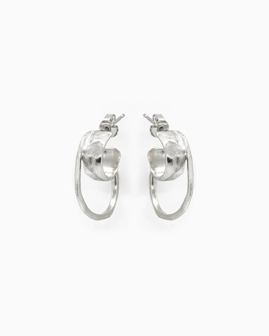 Silver duo earrings Summer Kaviar | Line Vanden Bogaerde