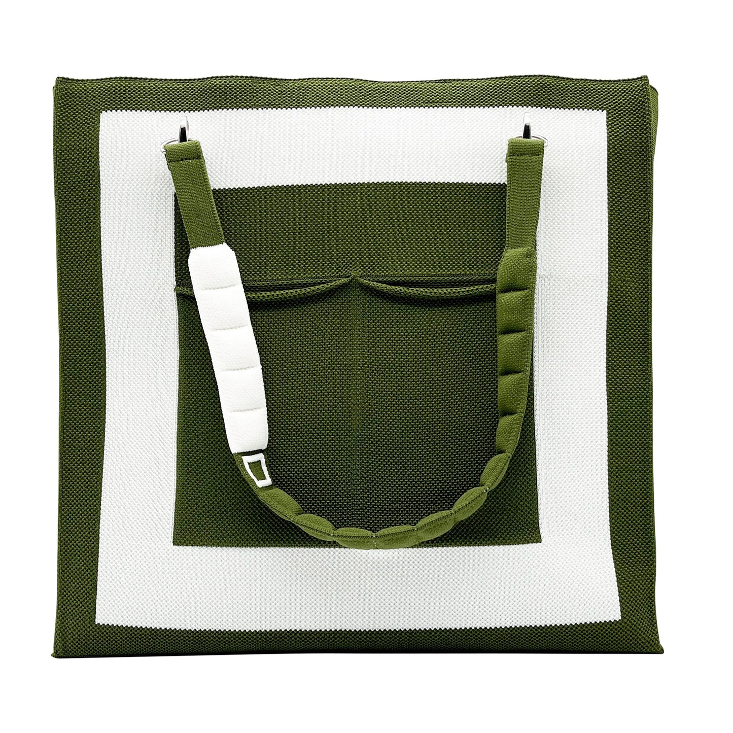 London Tote Bag: Olive Green+White*