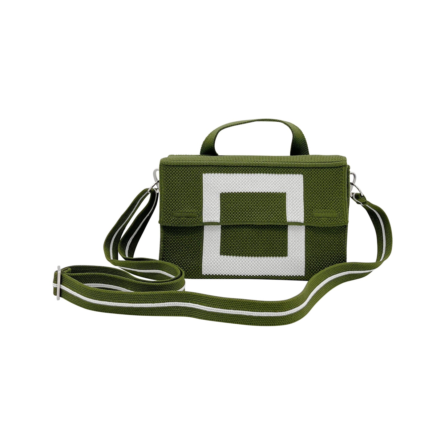 Paris Clutch: Olive Green+White*