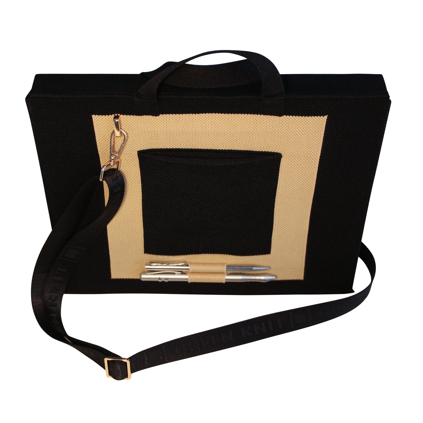 Frankfurt Laptop Bag: Beige + Black