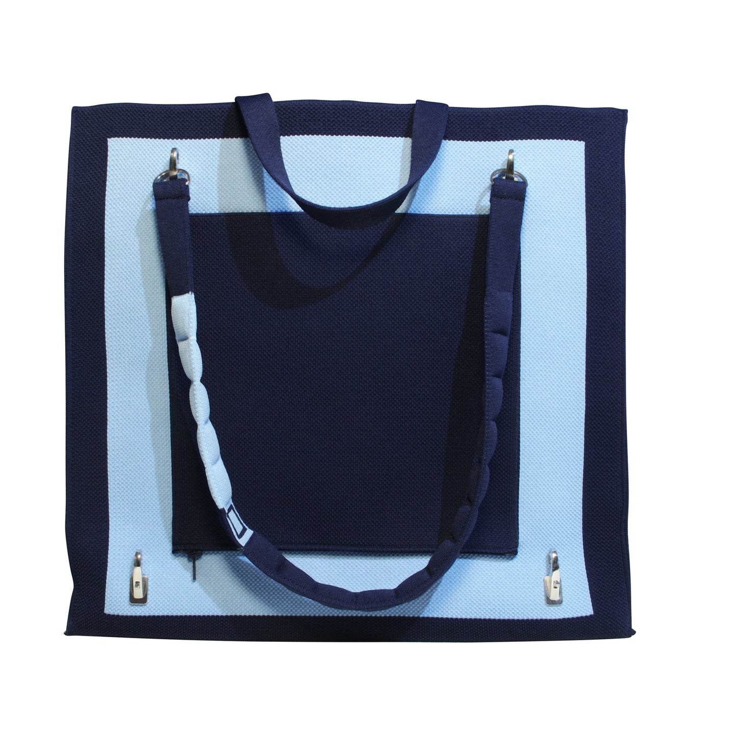 London Tote Bag: Dark Blue + Light Blue