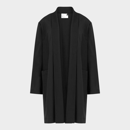 Abelone Wilhelmsen Pointy Cardigan Long - Pure Black